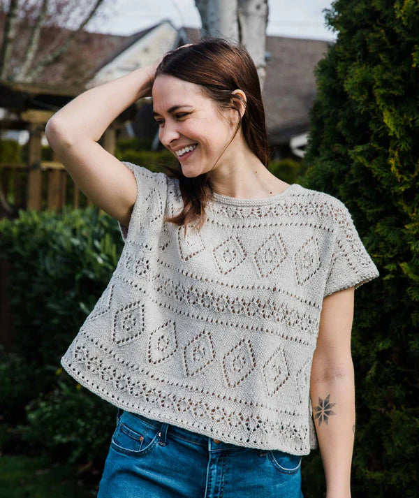 Churchmouse Boxy Lace Tee Kit, Cotton Cashmere edition