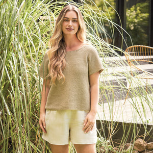 Indulge seed stitch tee in cotton revive