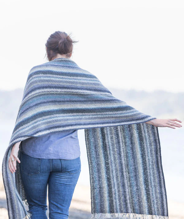Churchmouse Striped Linen Stitch Wrap & Scarf Pattern