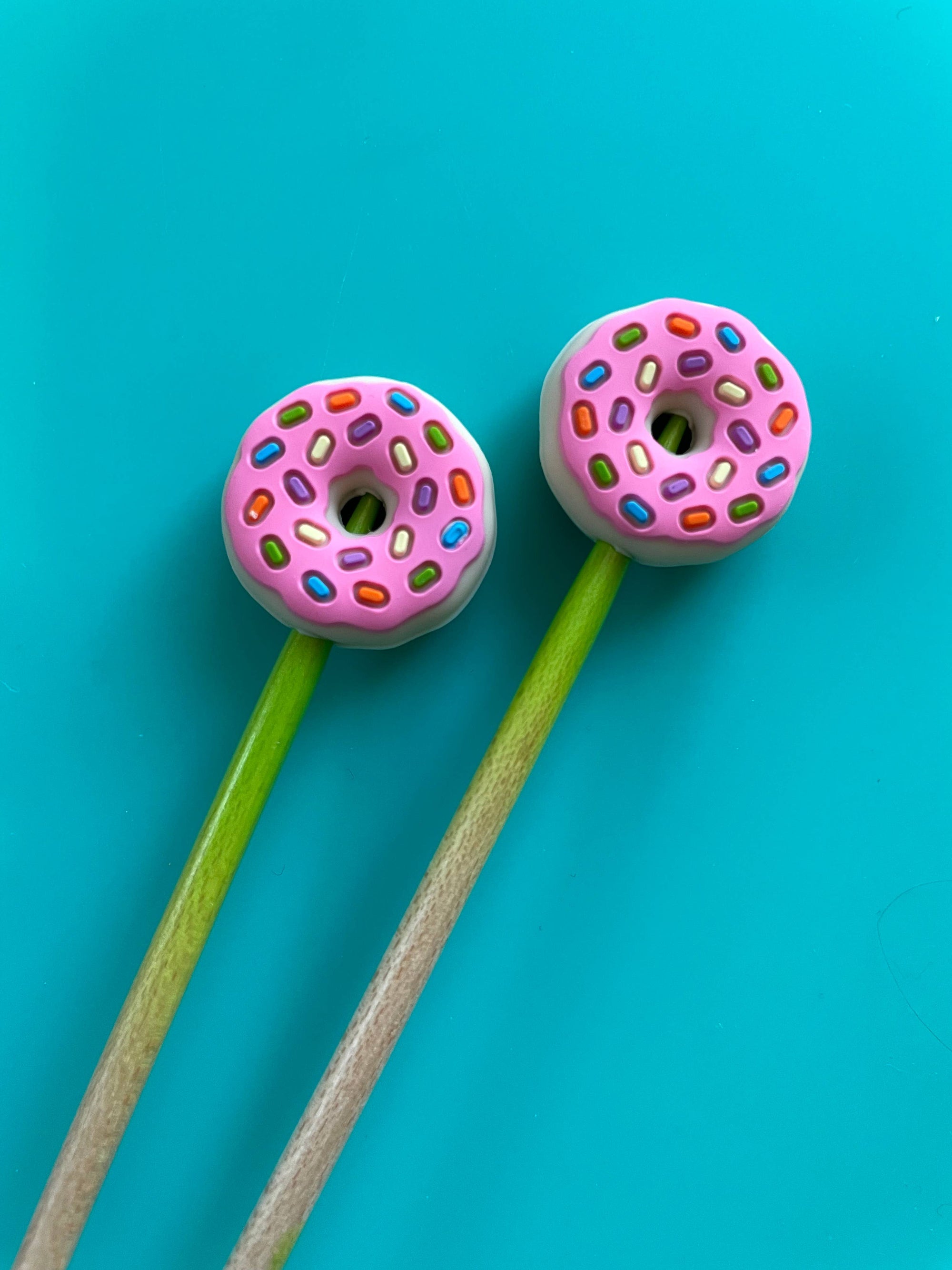 Pink Donut Knitting Needle Point Caps Stocking Stuffers Gift