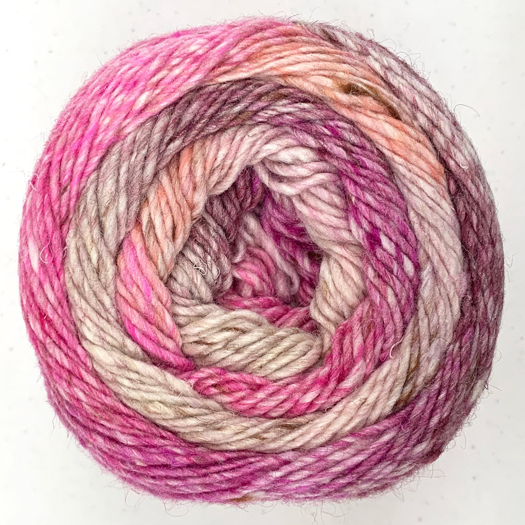 noro akari 09 toshima pink cream burgundy self striping yarn cotton silk