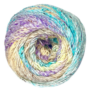 noro akari 19 bepper aqua purple lavender teal cream  self striping yarn cotton silk