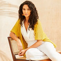 Rowan Mode collection six  golden lacy cardigan