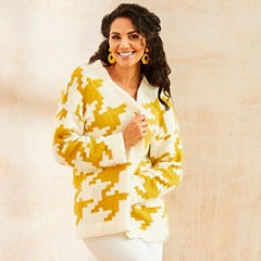 Rowan Mode collection six  Pale Houndstooth cardigan