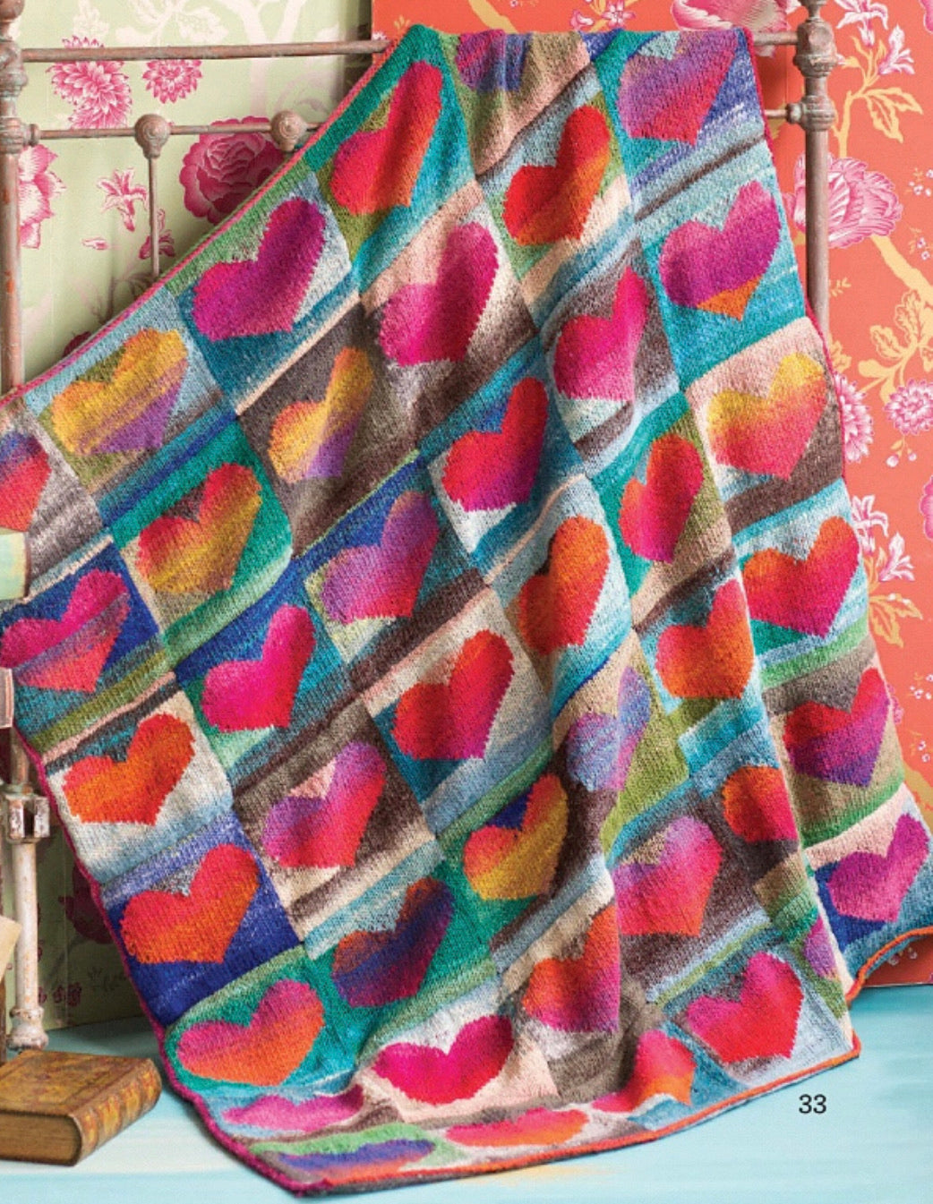 Noro-kureyon-heart-blanket-kit