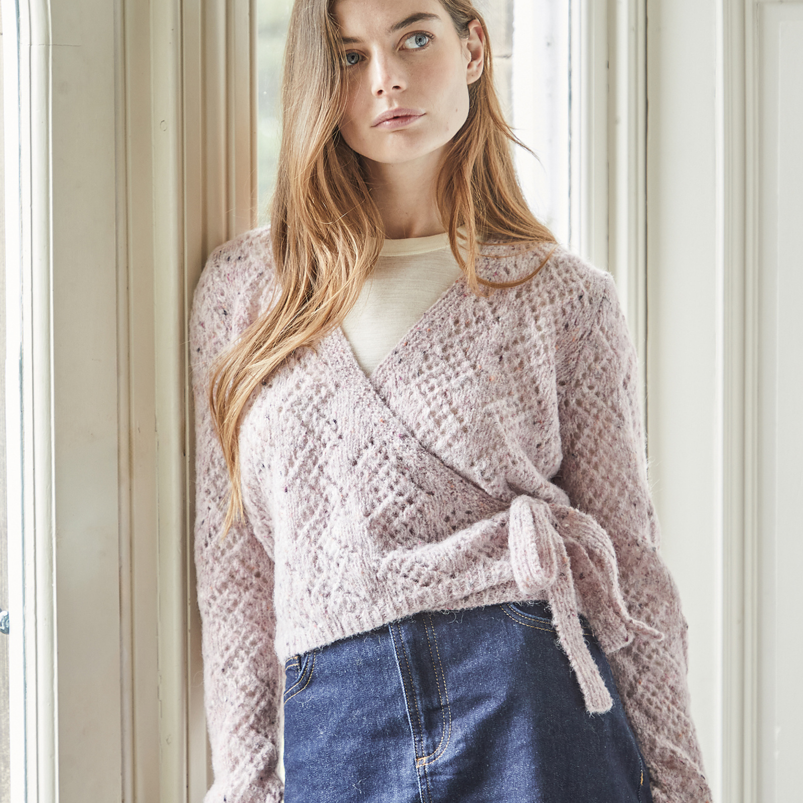 Lilas Cardigan Kit – Rowan Fine Tweed Haze