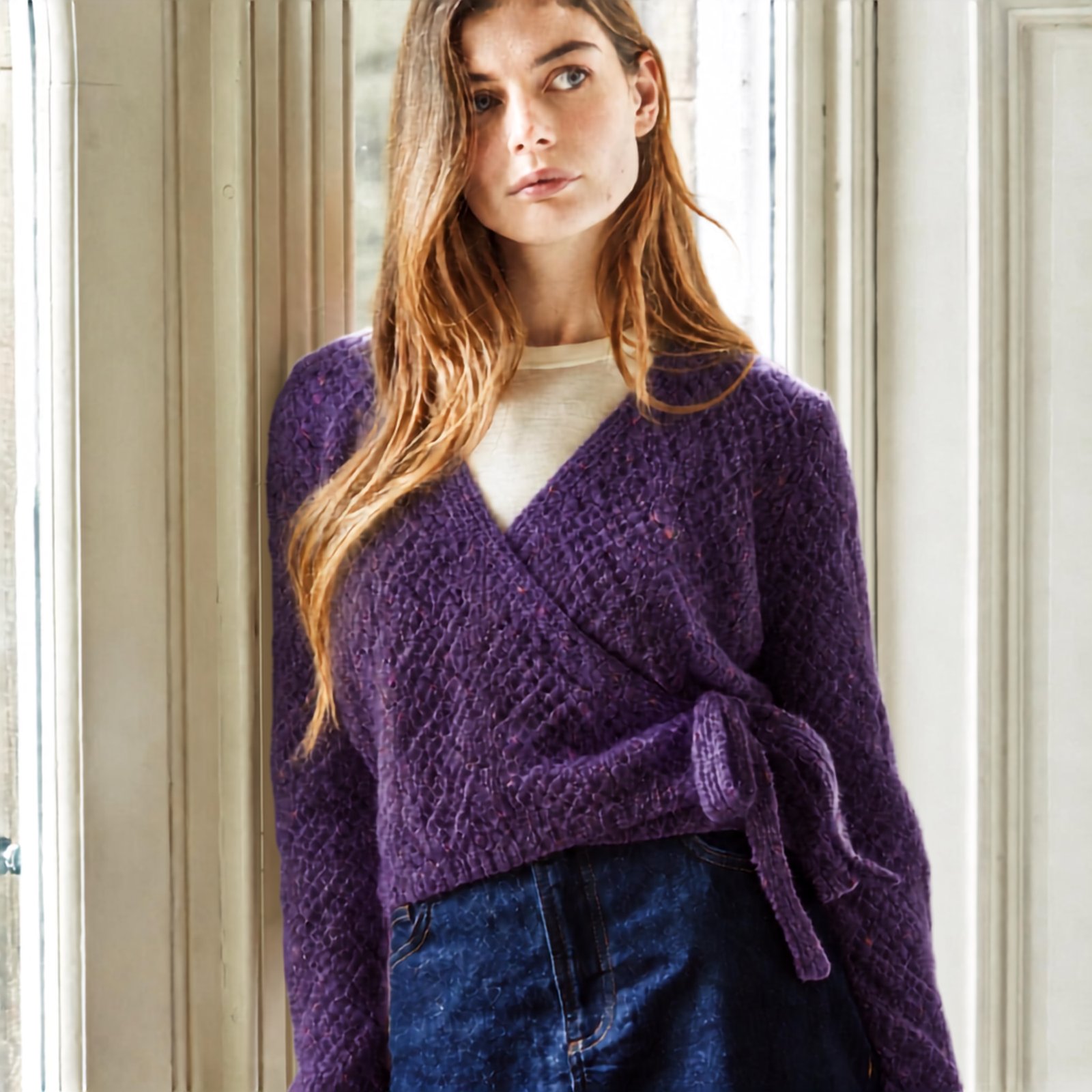 Lilas Cardigan Kit – Rowan Fine Tweed Haze