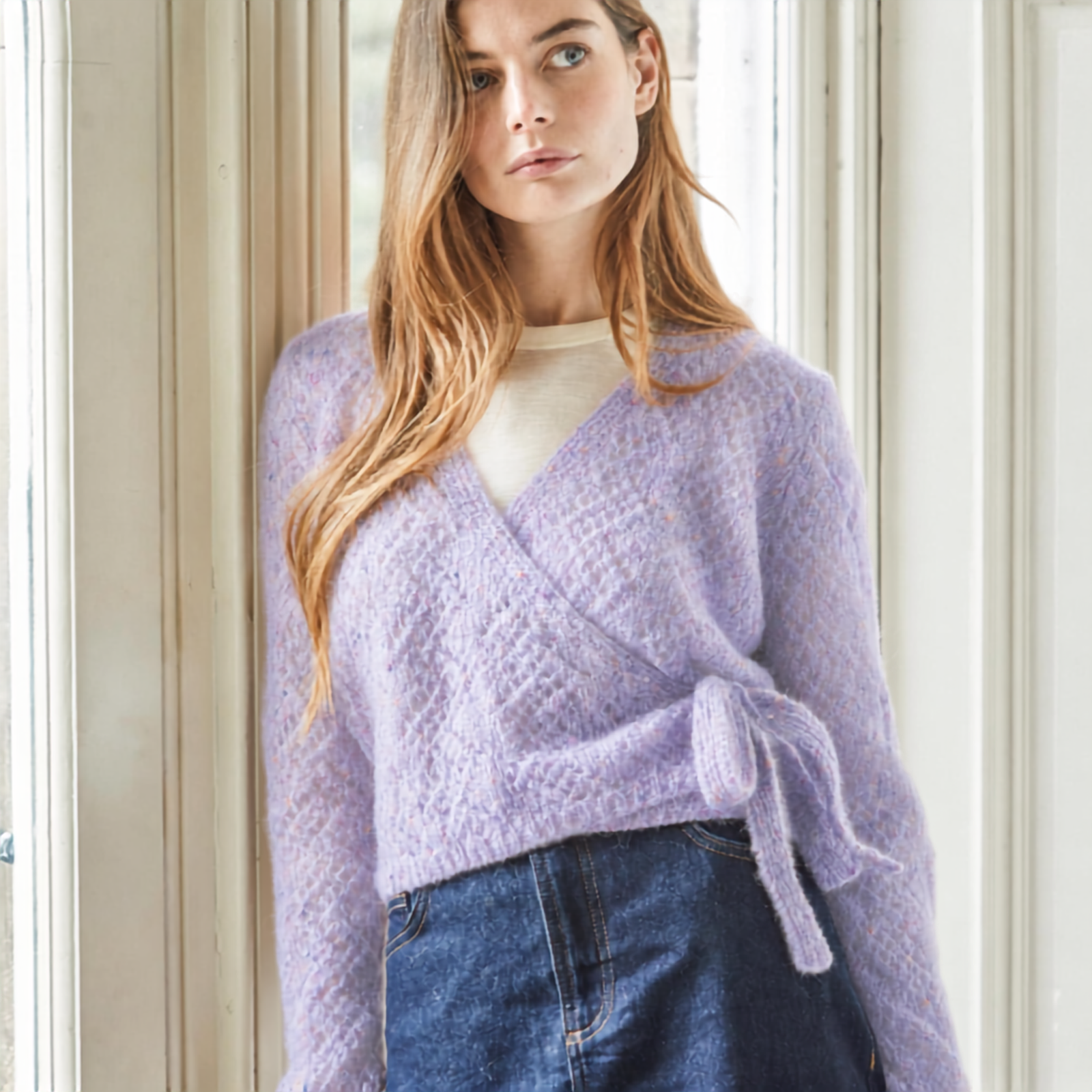 Lilas Cardigan Kit – Rowan Fine Tweed Haze