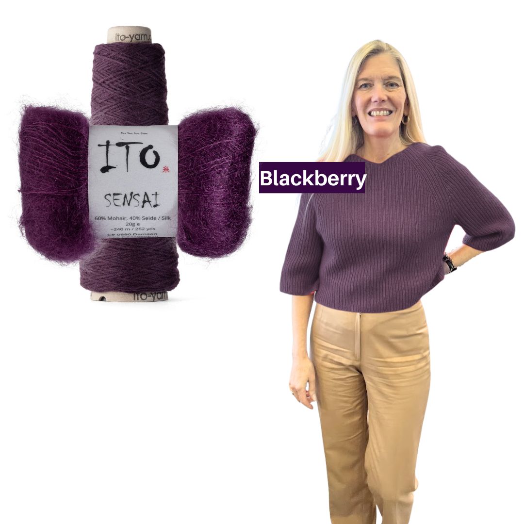 Kiki Bell-Sleeved Sweater Kit - Blackberry
