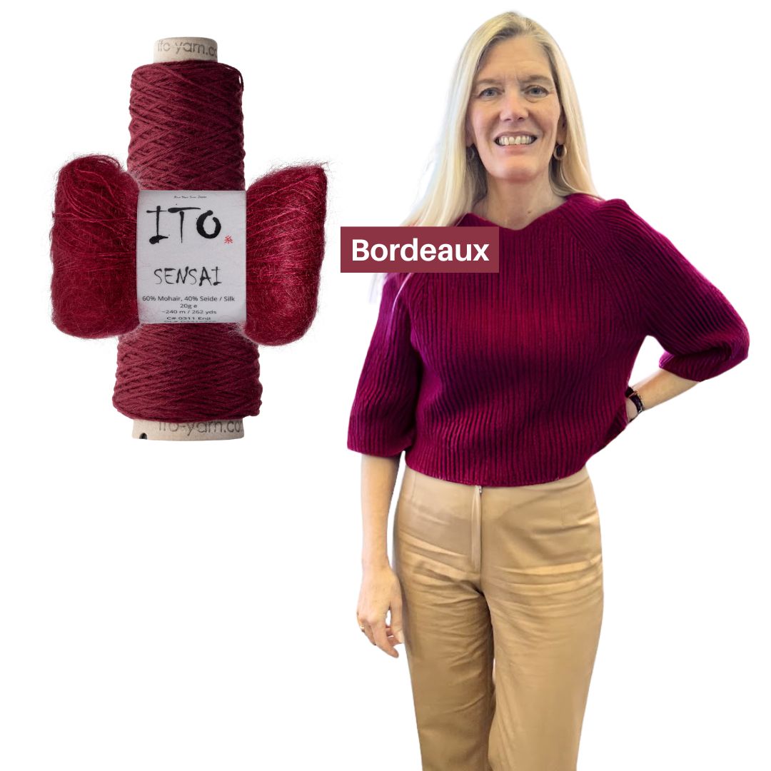 Kiki Bell-Sleeved Sweater Kit- Bordeaux