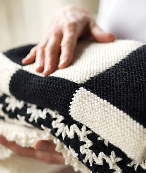 Churchmouse Garter Blocks Baby Blanket Pattern