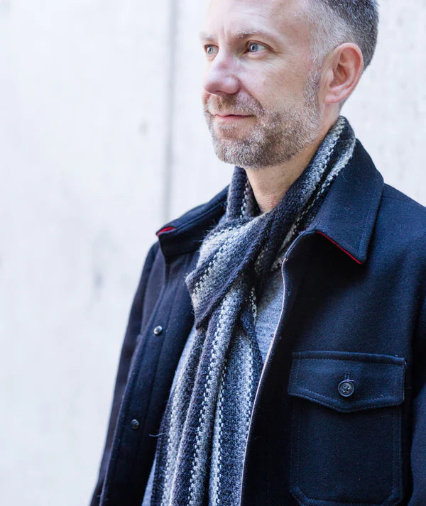 Churchmouse Striped Linen Stitch Wrap & Scarf Pattern