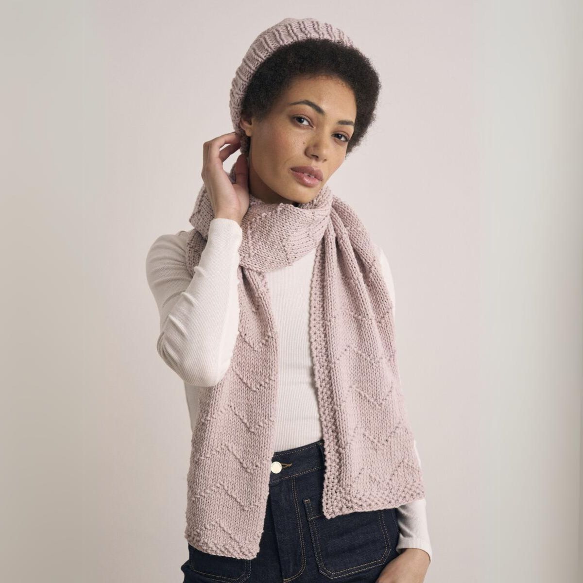 Mode Pattern- Holkham Hat & Scarf Set