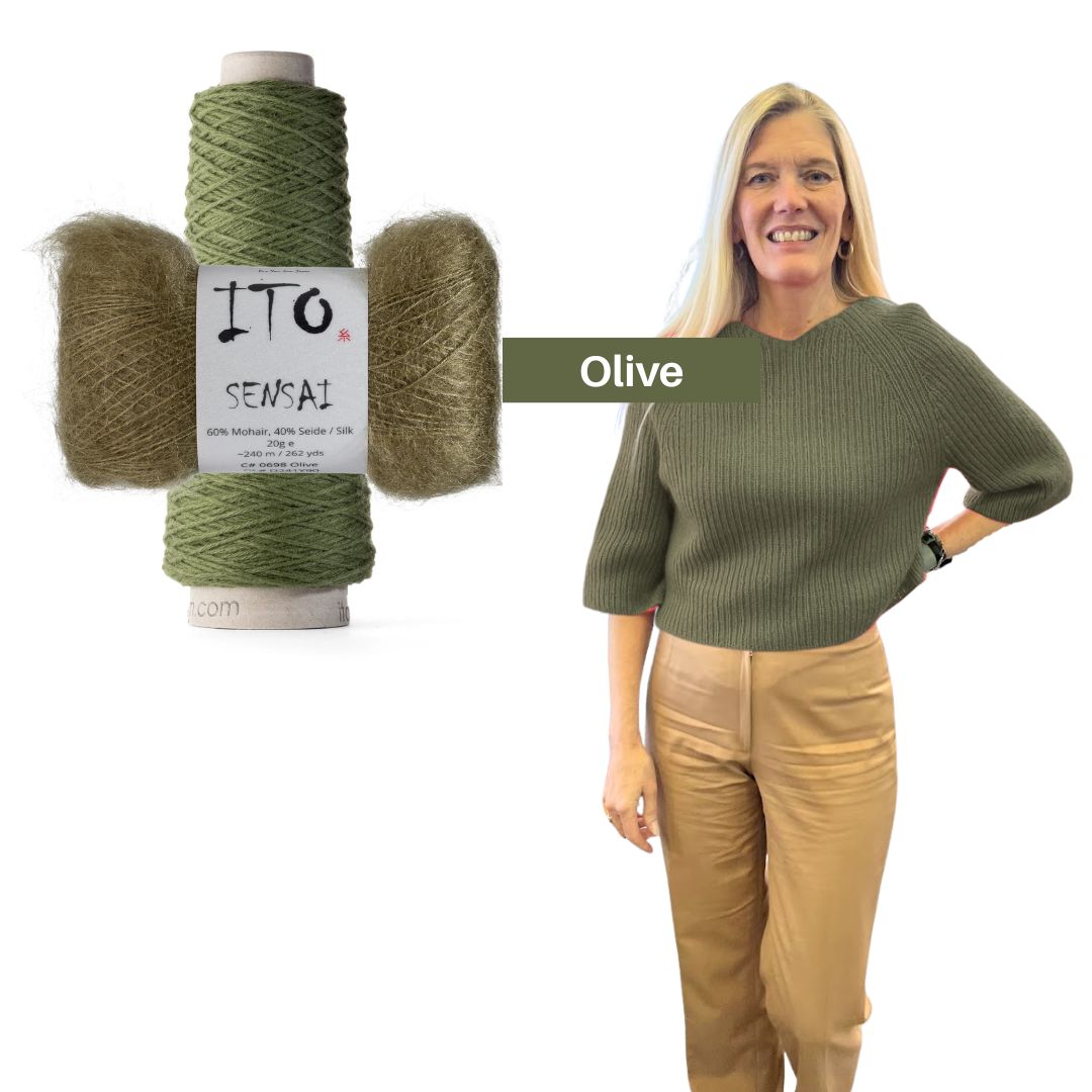 Kiki Bell-Sleeved Sweater Kit - Olive