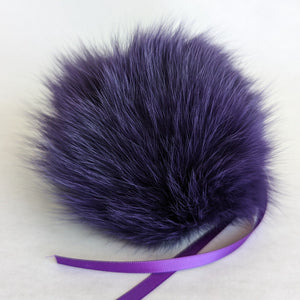 fox fur pom purple