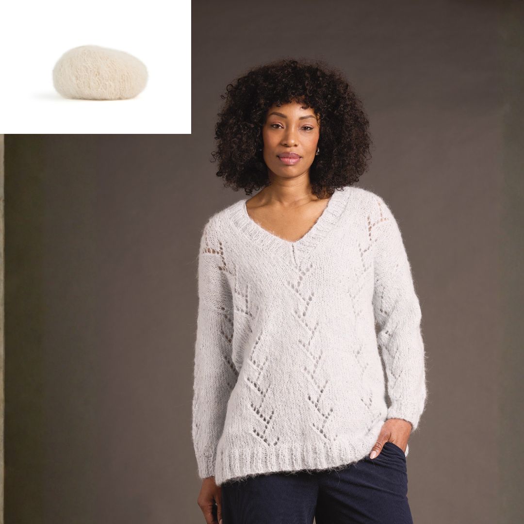 rowan Alpaca Sparkle pullover Paget kit Almond