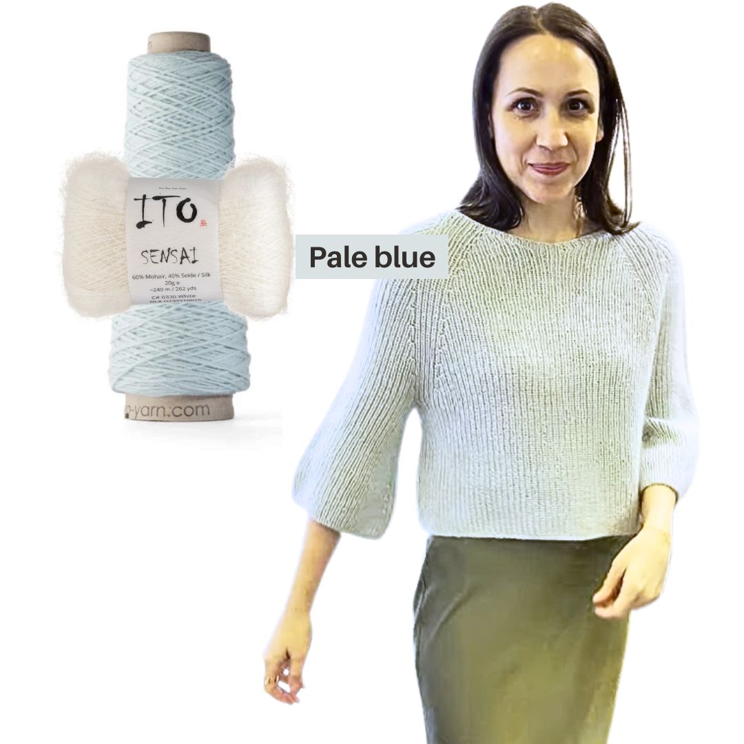 Kiki Bell-Sleeved Sweater Kit- Pale Blue