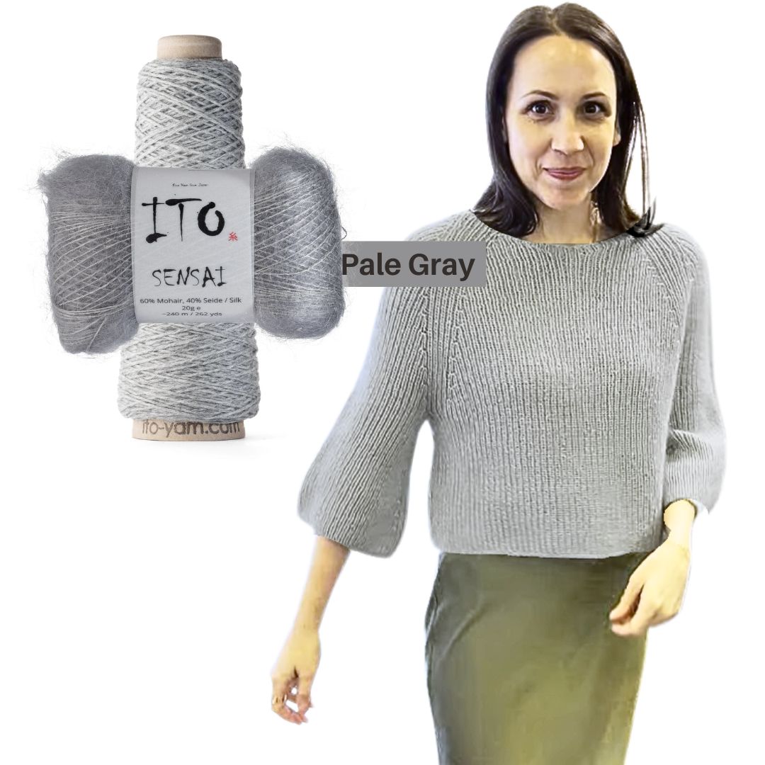 Kiki Bell-sleeved Sweater Kit - Pale Gray