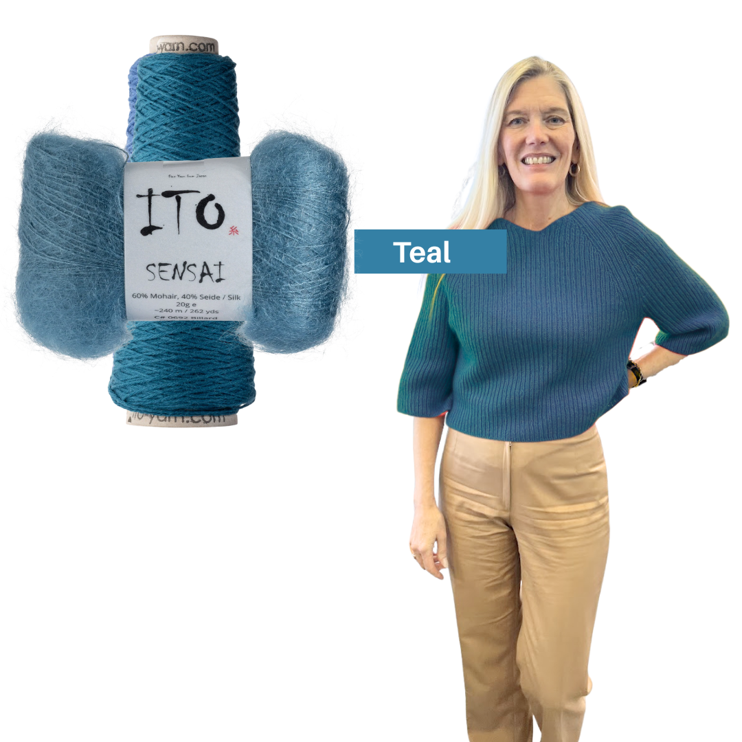 Kiki Bell-sleeved Sweater Kit - Teal