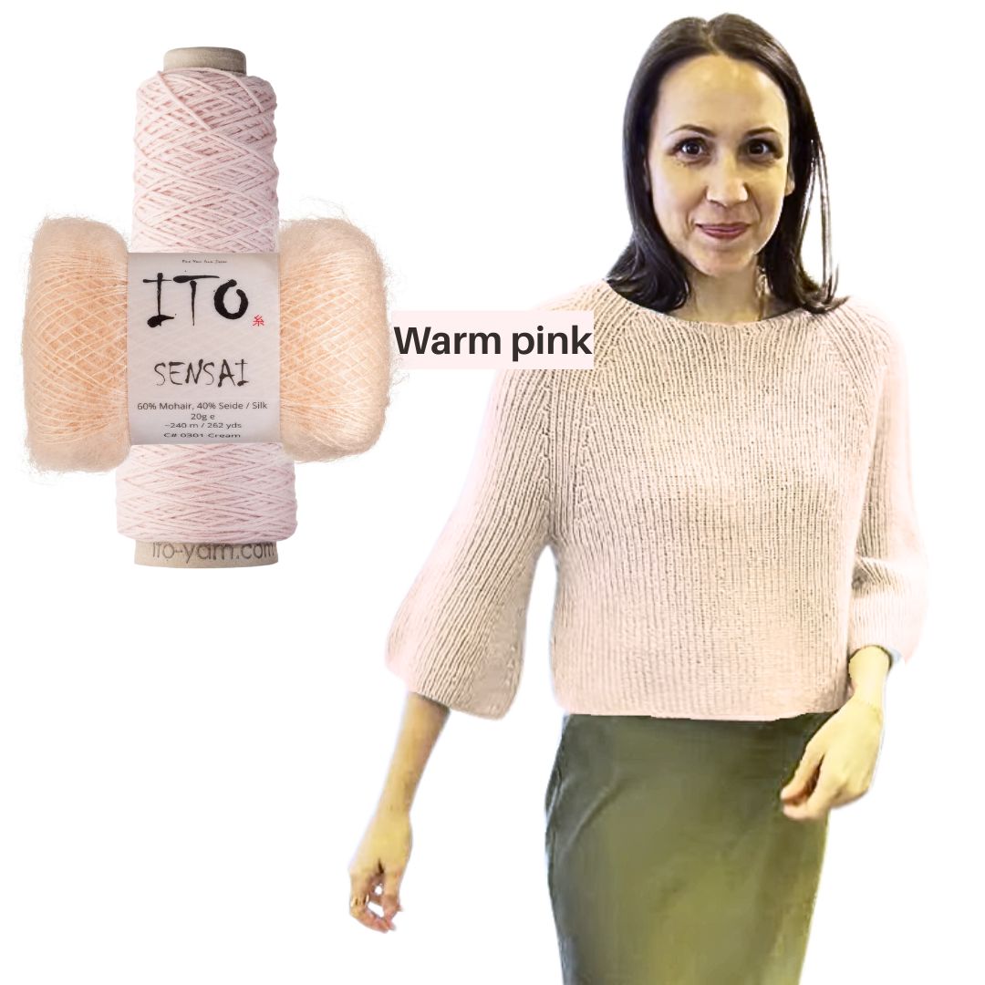 Kiki Bell-Sleeved Sweater Kit- Warm Pink
