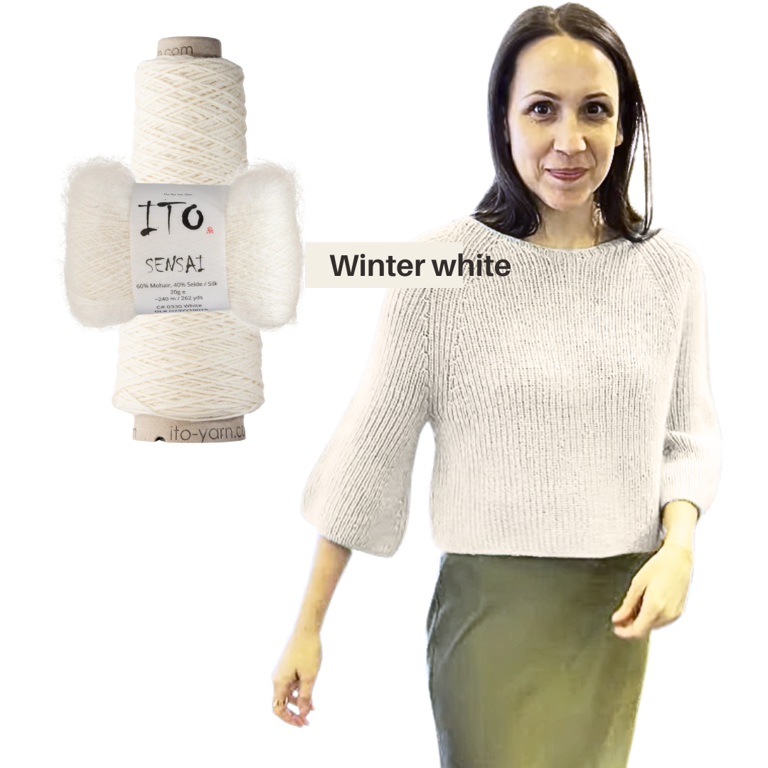 Kiki Bell-Sleeved Sweater Kit-Winter White