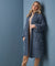 Blue Big Wool Cabled Coat