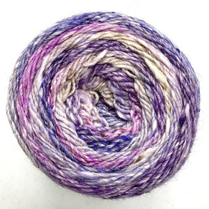 noro akari 10 kaizu purple lavendar cream violet self striping yarn cotton silk