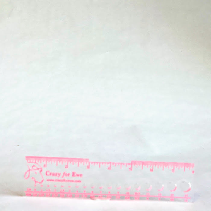 Clear Acrylic Ruler & Neegle Gauge 8"