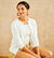Rowan Mode collection six  Sand cardigan in white