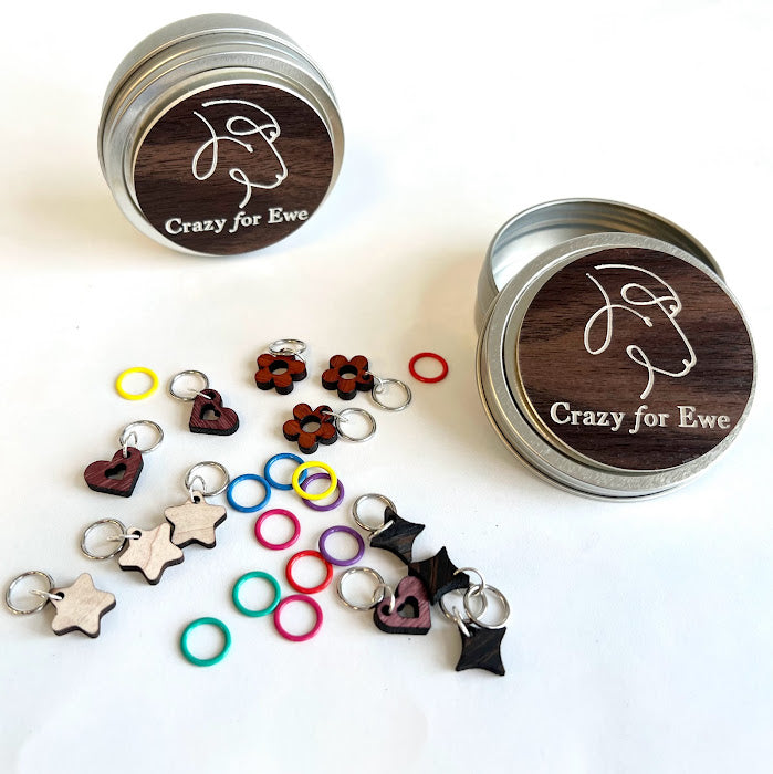 Wood Stitch Markers set of 32